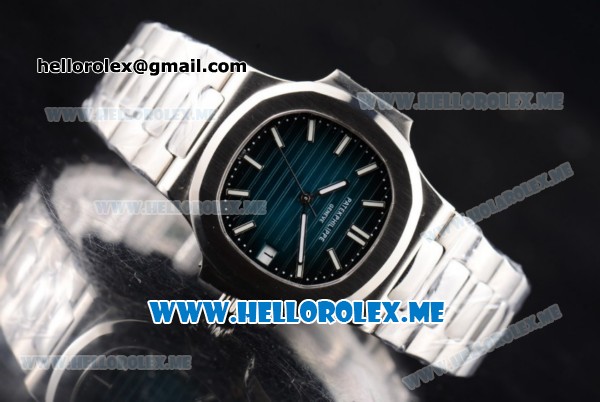 Patek Philippe Nautilus Jumbo Swiss ETA 2824 Automatic Stainless Steel Case/Bracelet with Blue Dial and Stick Markers (BP) - Click Image to Close